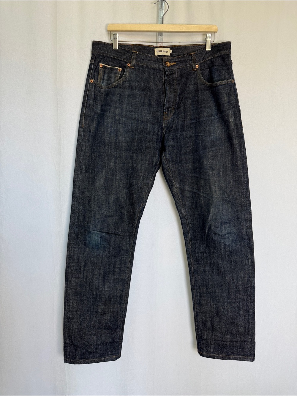 Taylor Stitch The Democratic Jean Size 35 x 31 Rigid Organic Selvedge Button Fly